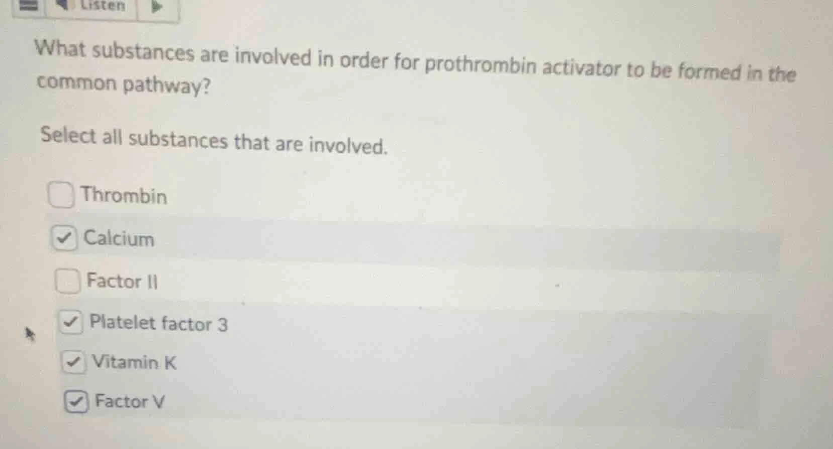 what substances are involved in order for prothrombin activator to be f…
