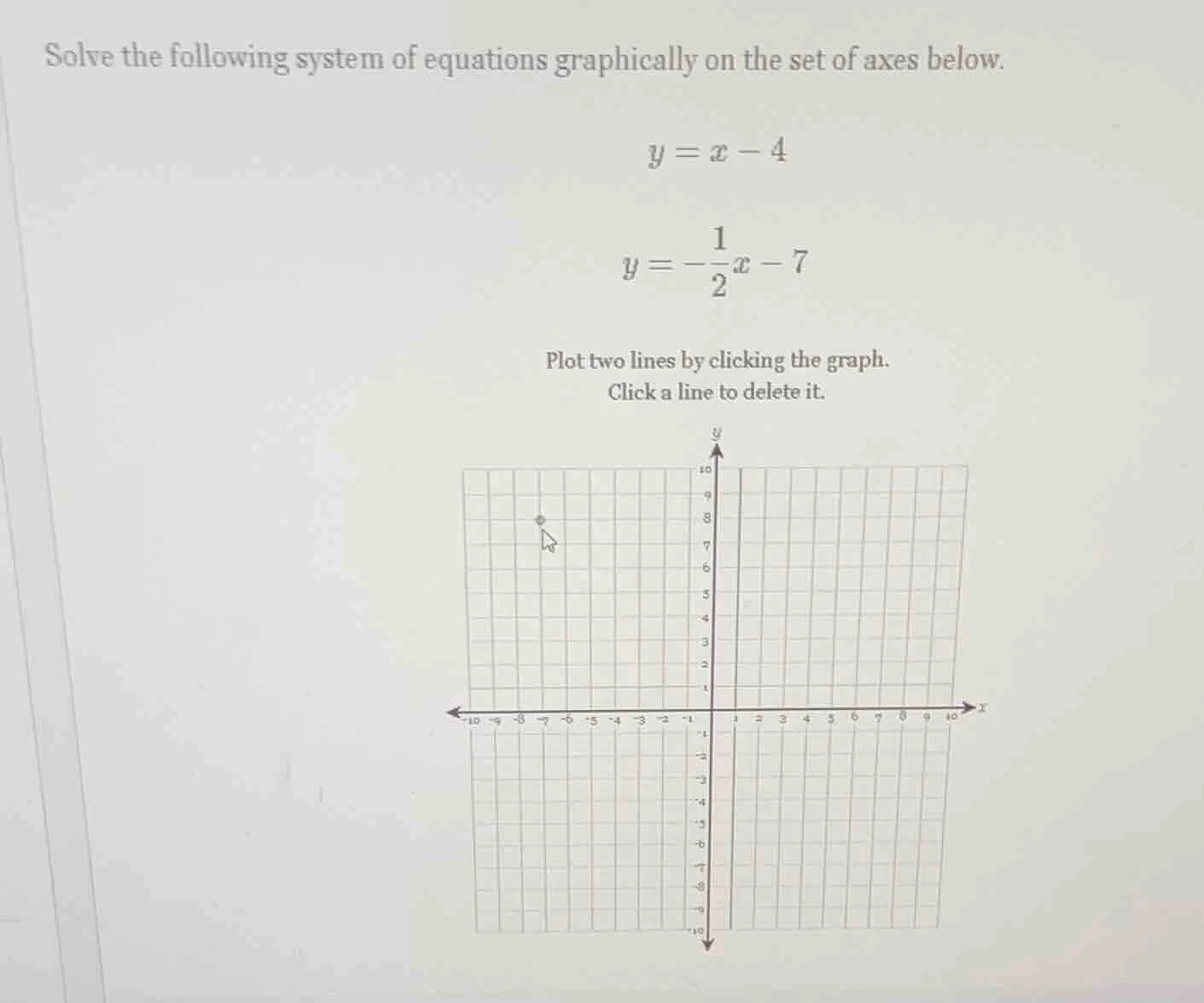 solve the following system of equations graphically on the set of axes …