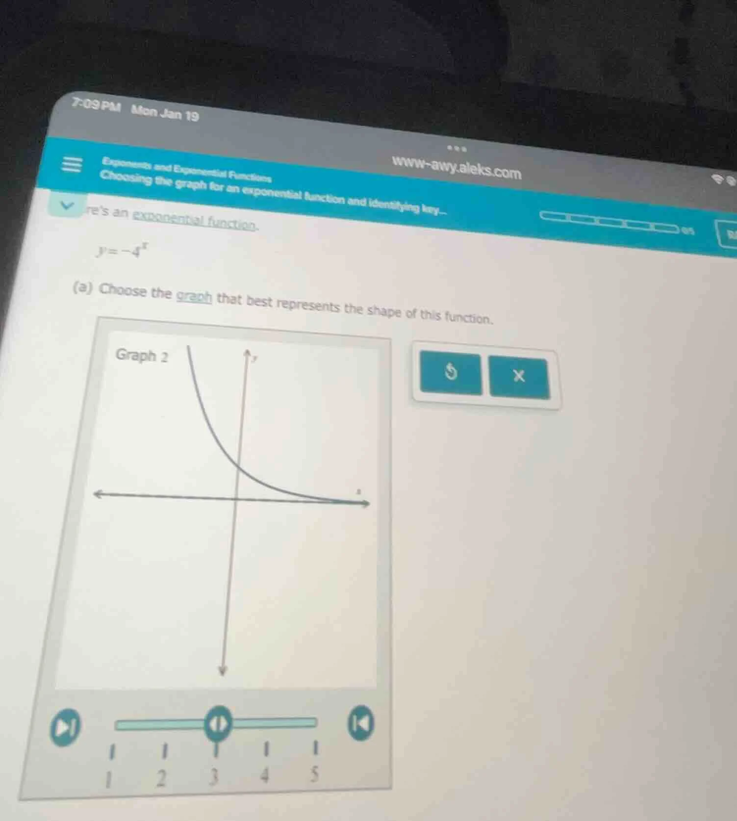 res an exponential function. y = -4^x (a) choose the graph that best re…