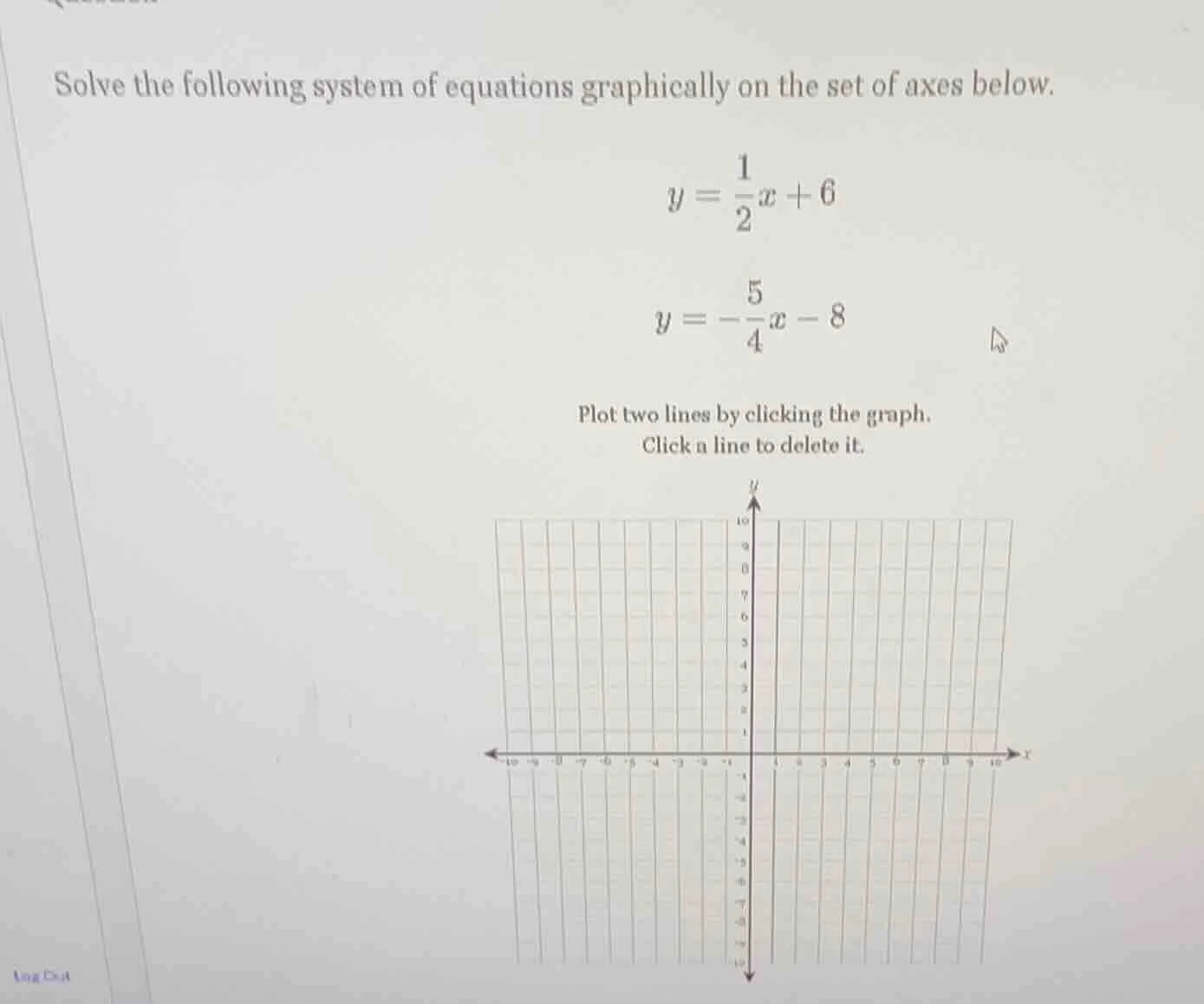 solve the following system of equations graphically on the set of axes …