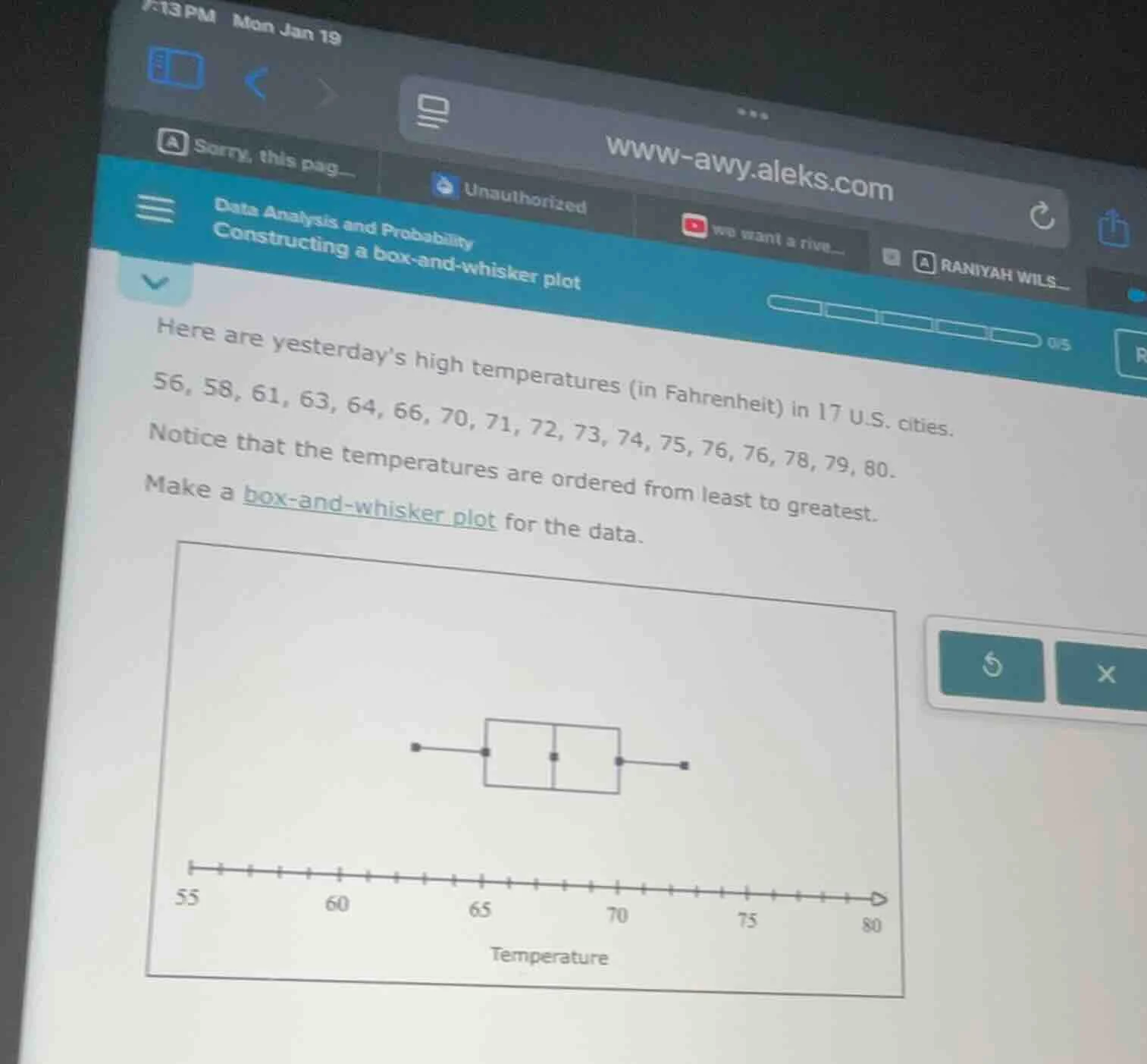 data analysis and probability constructing a box - and - whisker plot h…