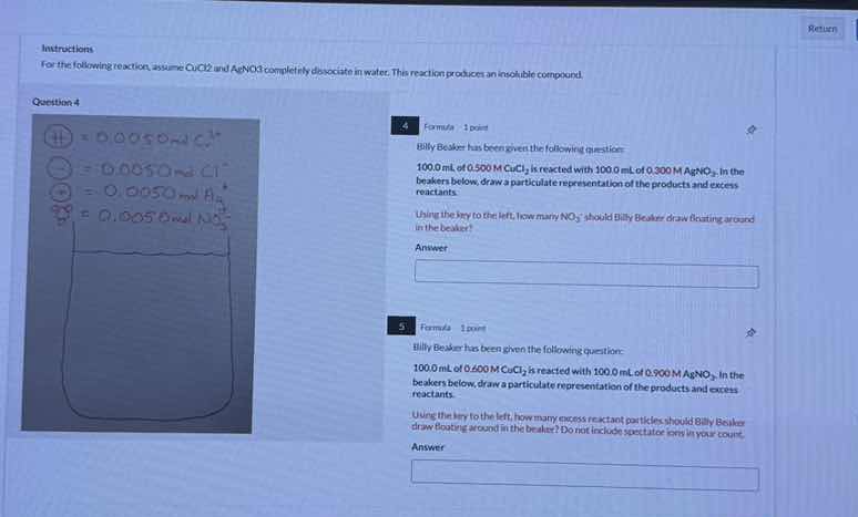 instructions for the following reaction, assume cucl₂ and agno₃ complet…