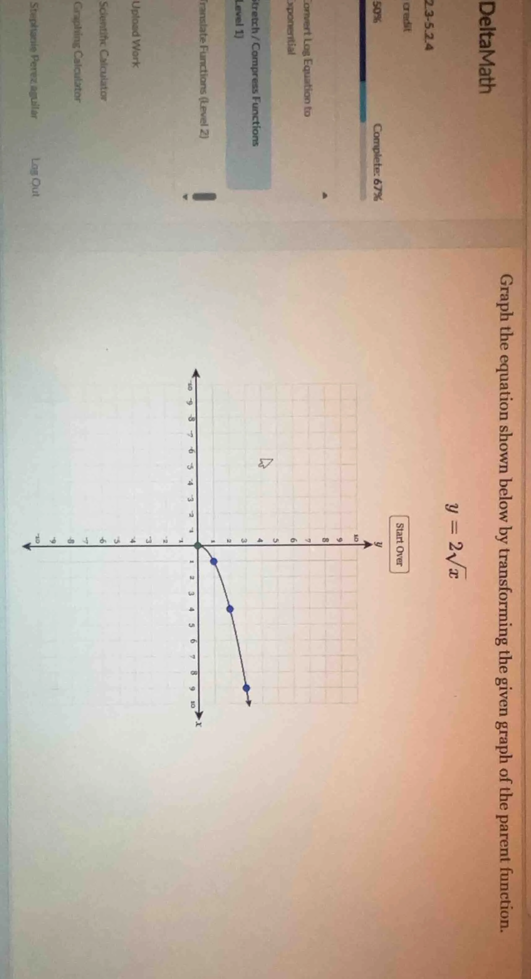 deltamath 23-5-2.4 credit 50% complete: 67% convert log equation to exp…