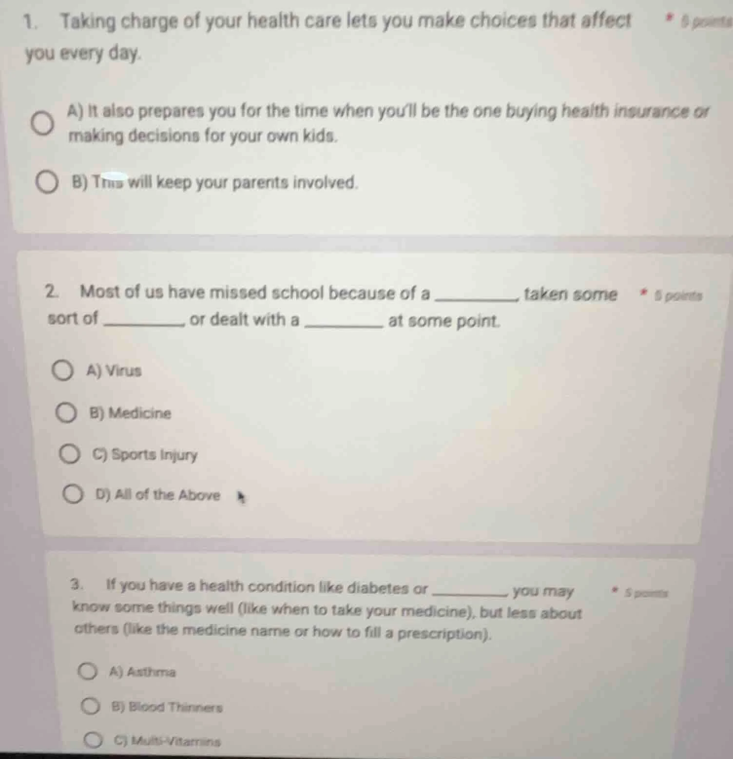 1. taking charge of your health care lets you make choices that affect …