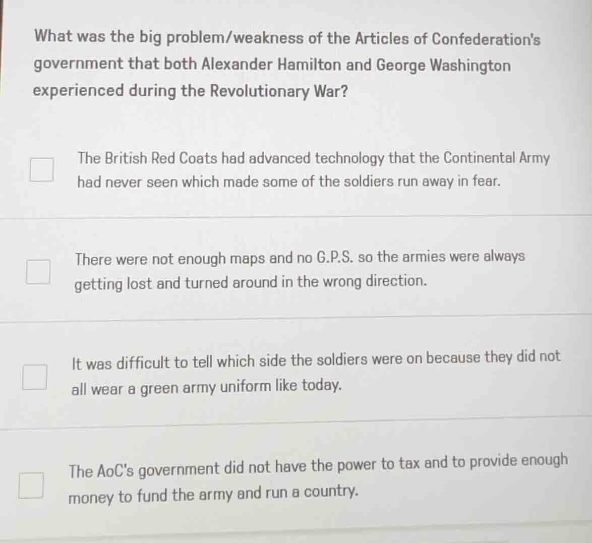 what was the big problem/weakness of the articles of confederations gov…