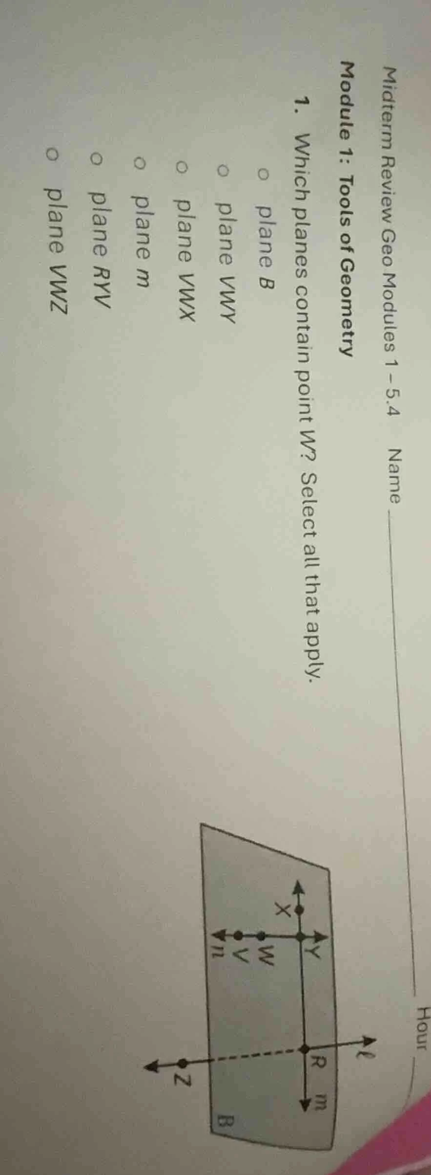 midterm review geo modules 1 - 5.4 name hour module 1: tools of geometr…