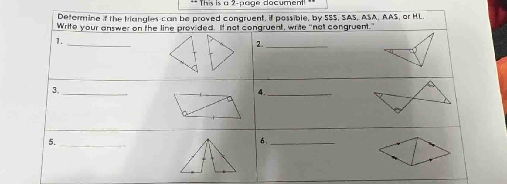 ** this is a 2 - page document! ** determine if the triangles can be pr…
