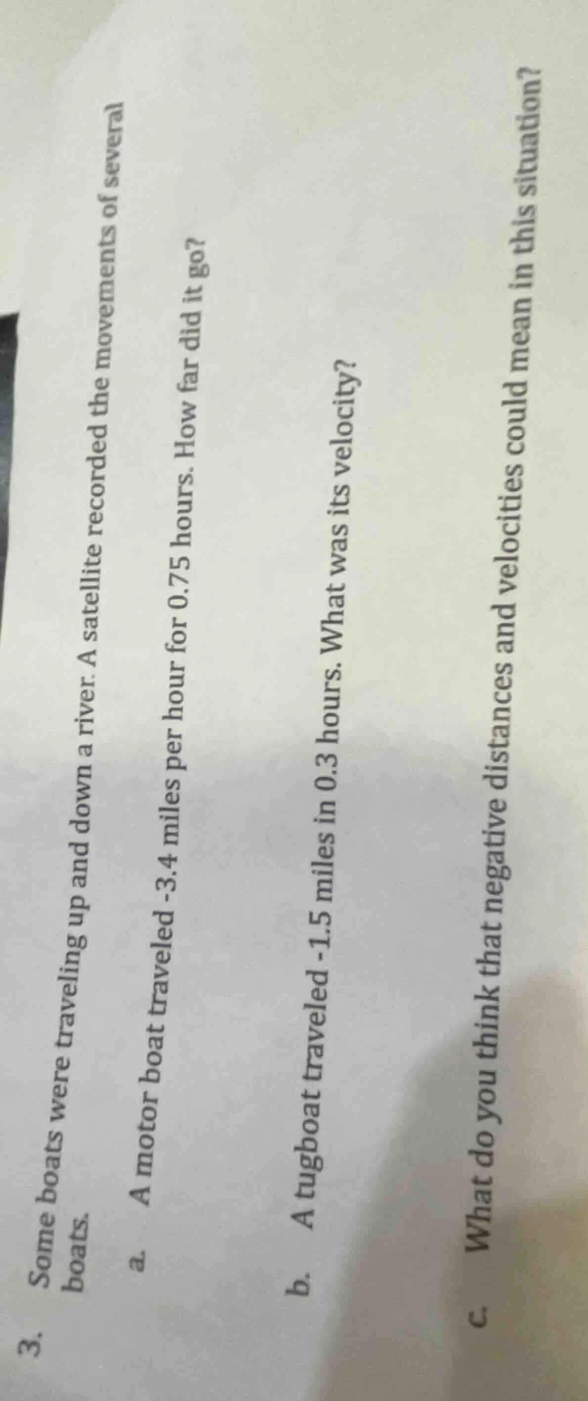 3. some boats were traveling up and down a river. a satellite recorded …