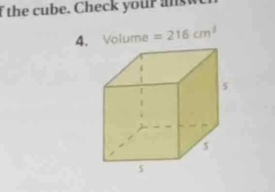 4. volume = 216 cm³