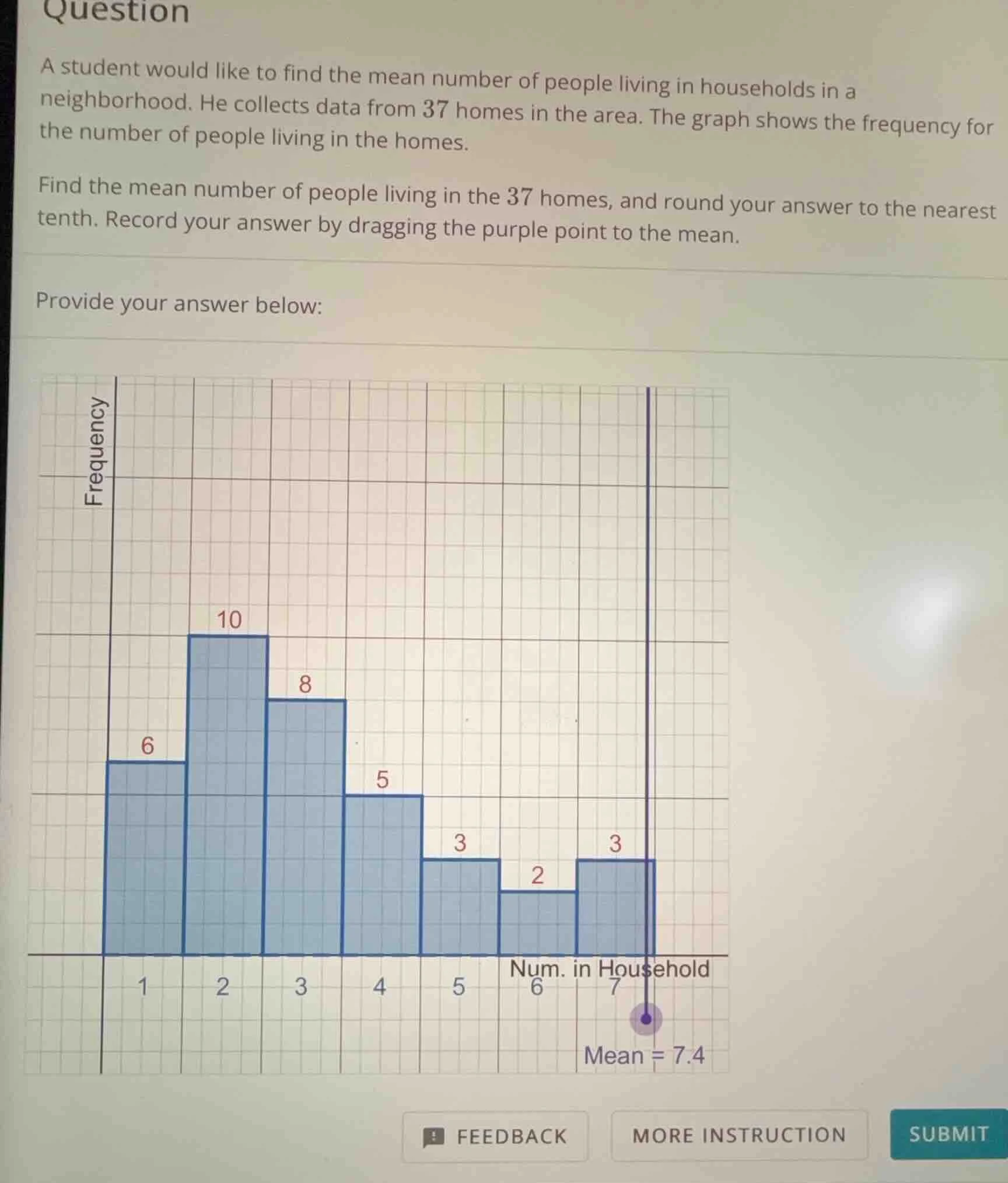 question a student would like to find the mean number of people living …