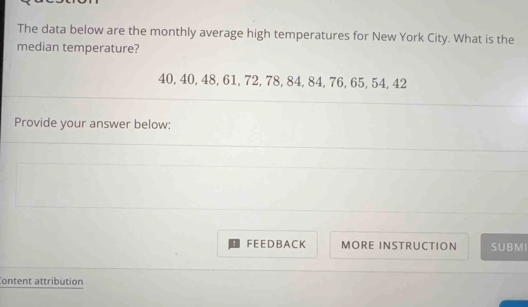 the data below are the monthly average high temperatures for new york c…
