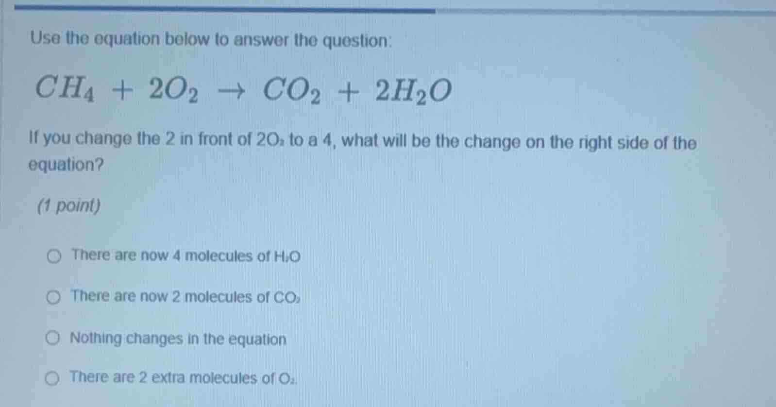 use the equation below to answer the question: ch₄ + 2o₂ → co₂ + 2h₂o i…