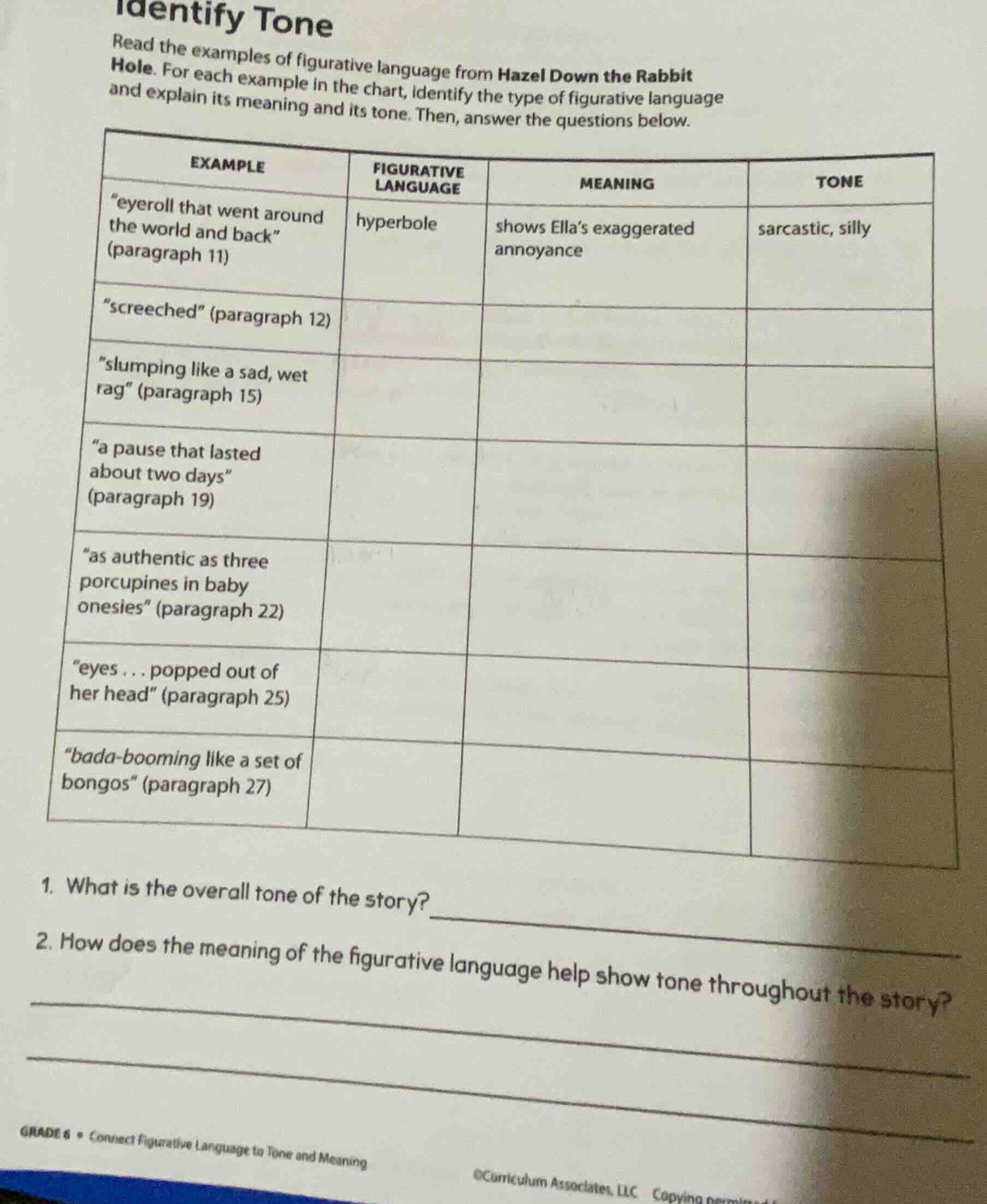identify tone read the examples of figurative language from hazel down …