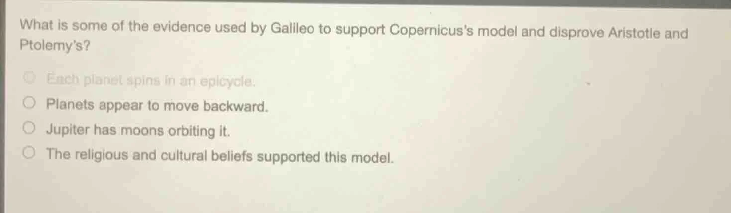 what is some of the evidence used by galileo to support copernicuss mod…
