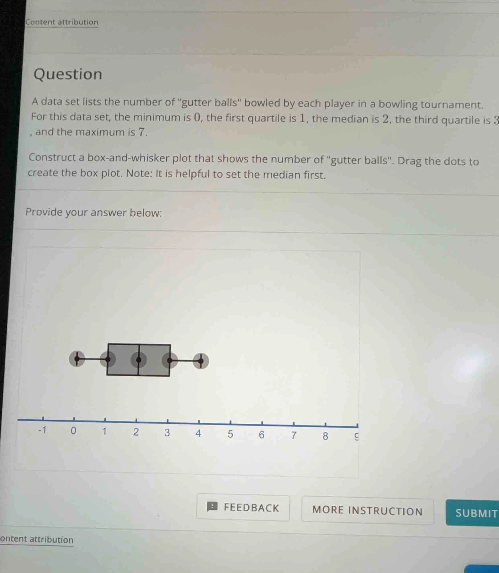 a data set lists the number of \gutter balls\ bowled by each player in …