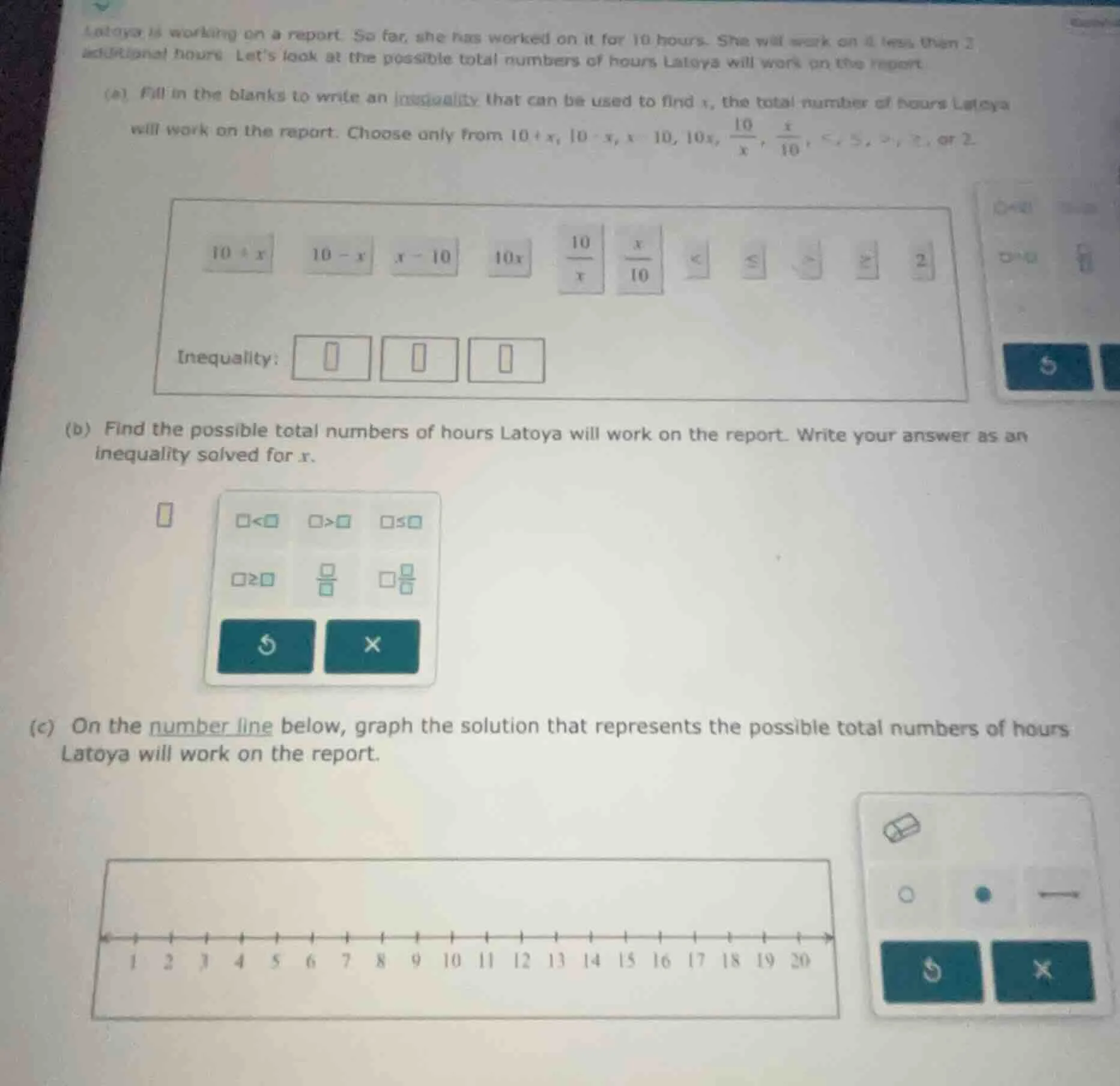 latoya is working on a report. so far, she has worked on it for 10 hour…