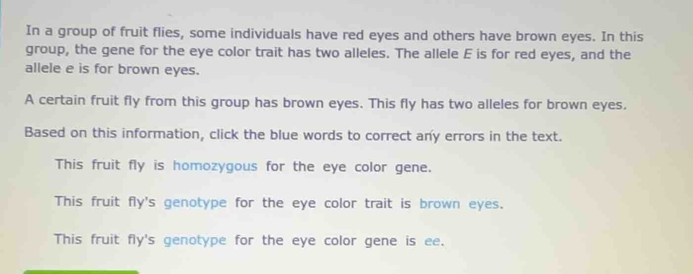 in a group of fruit flies, some individuals have red eyes and others ha…