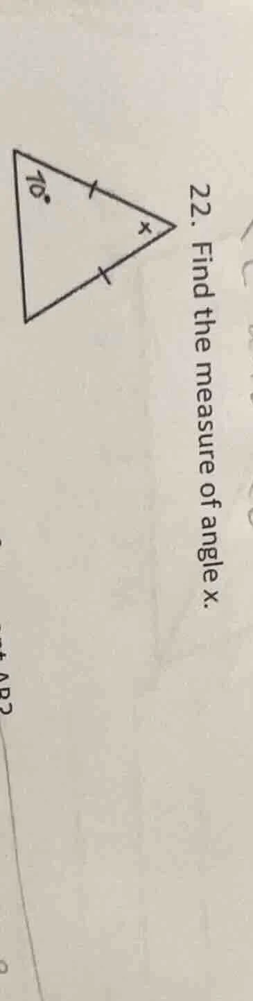 22. find the measure of angle x.