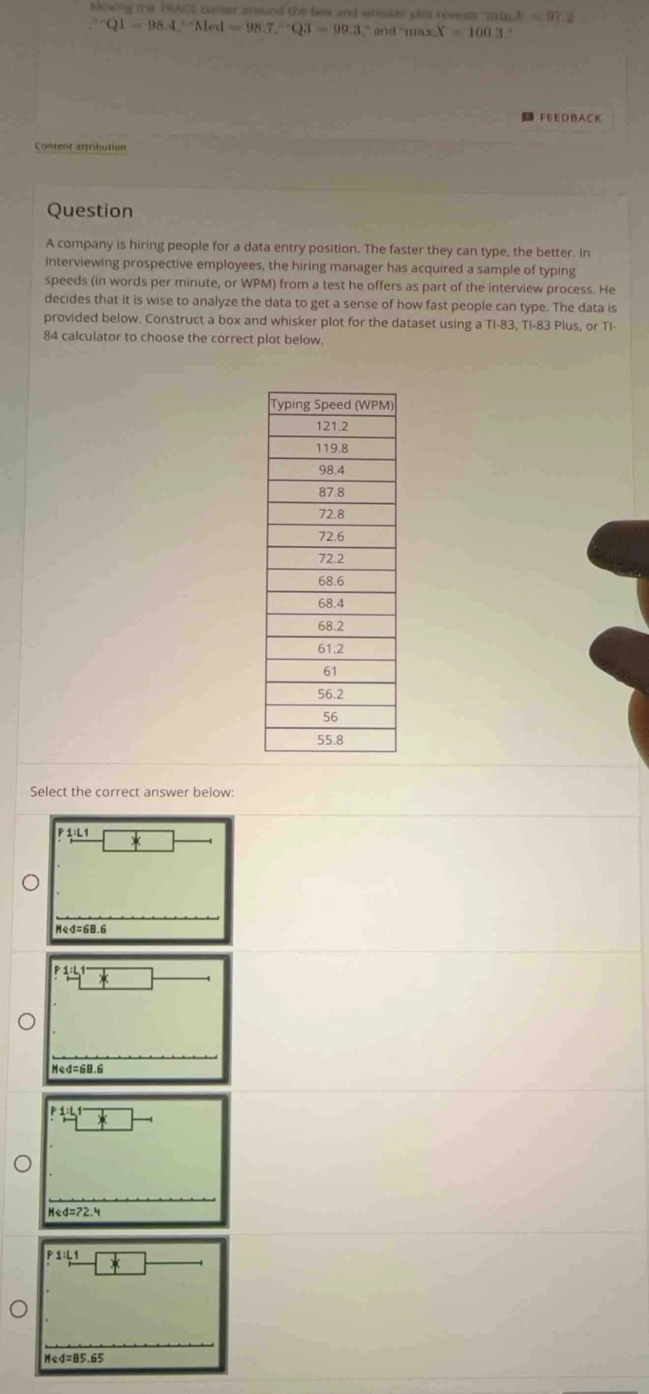 question a company is hiring people for a data entry position. the fast…