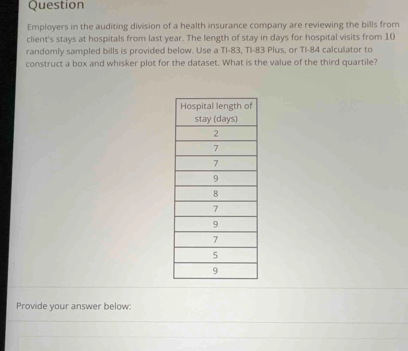 question employers in the auditing division of a health insurance compa…