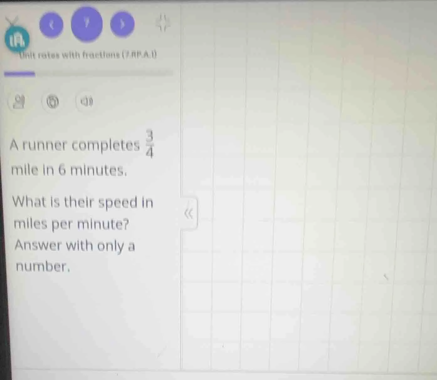 unit rates with fractions (7.rpa.1) a runner completes \\(\\frac{3}{4}\…