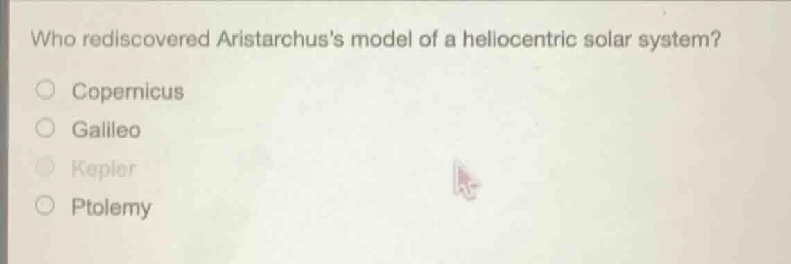 who rediscovered aristarchuss model of a heliocentric solar system? cop…