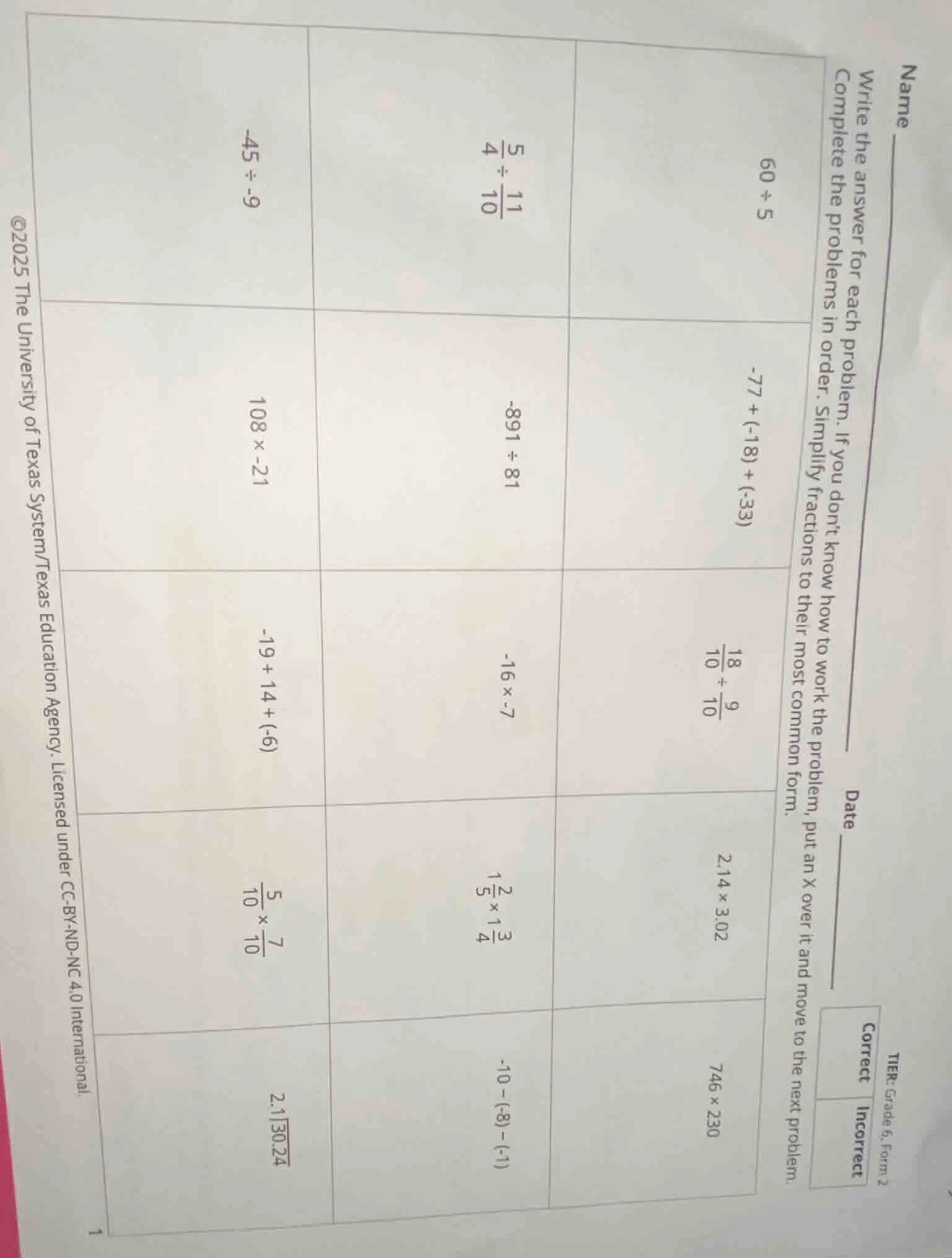name write the answer for each problem. if you don’t know how to work t…