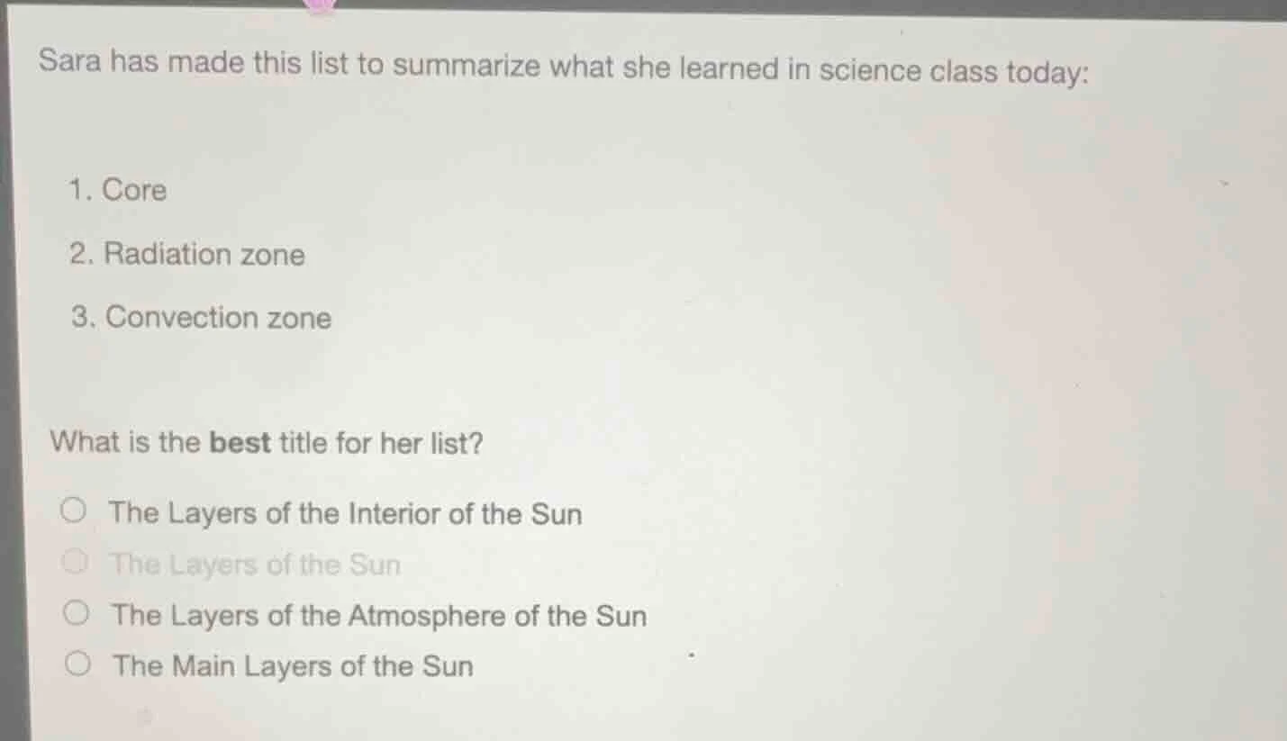 sara has made this list to summarize what she learned in science class …