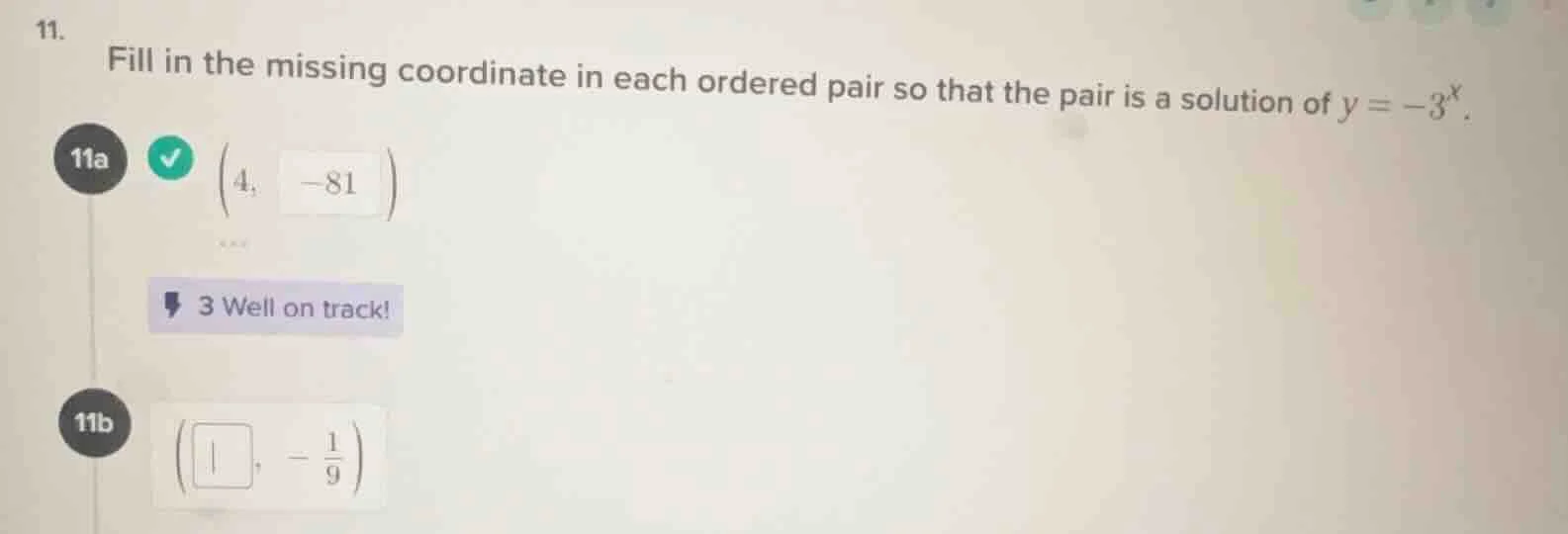 11. fill in the missing coordinate in each ordered pair so that the pai…