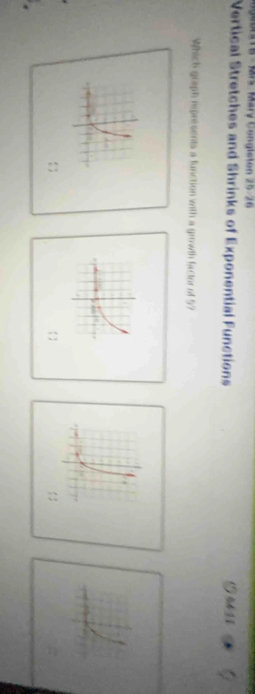 vertical stretches and shrinks of exponential functions which graph rep…