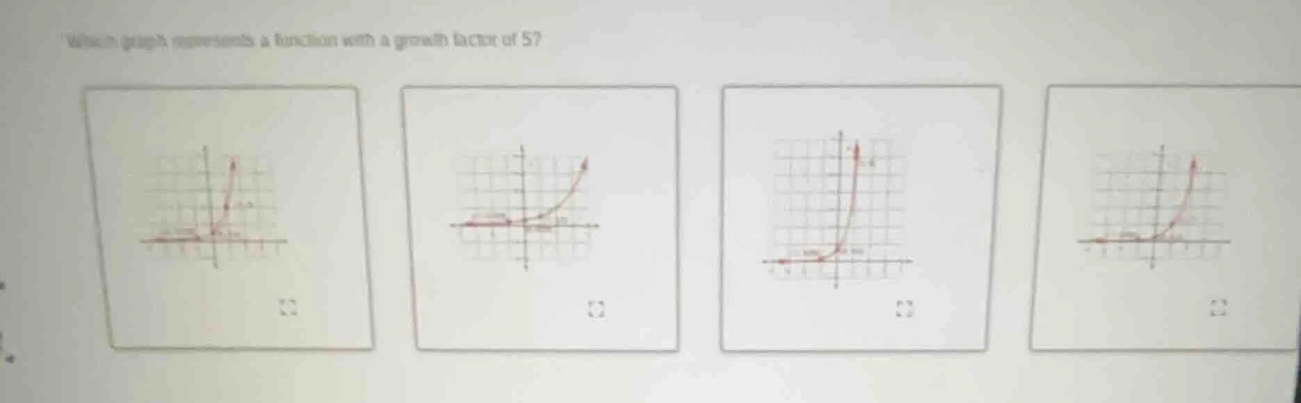 which graph represents a function with a growth factor of 5?