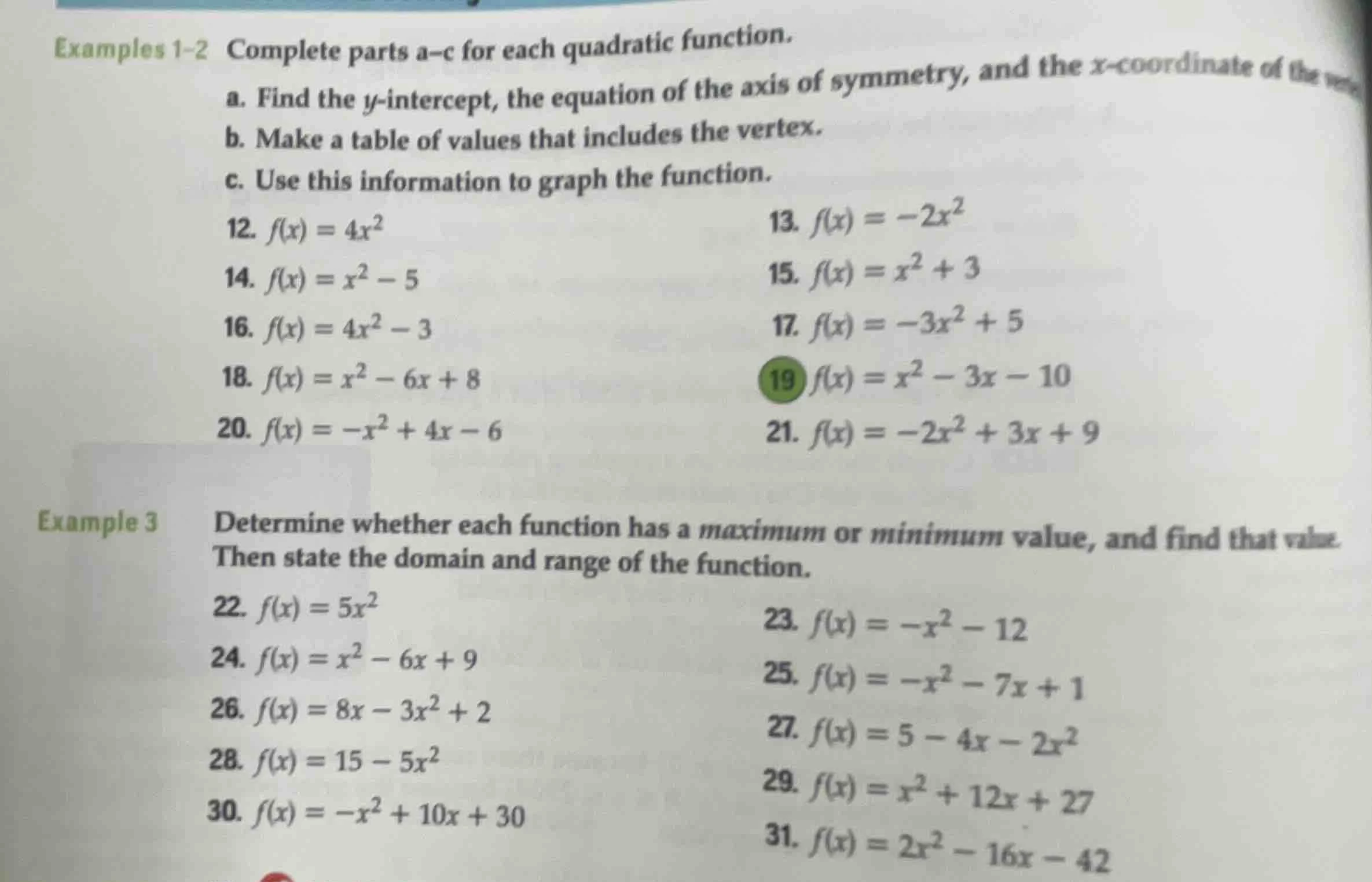 examples 1-2 complete parts a–c for each quadratic function. a. find th…