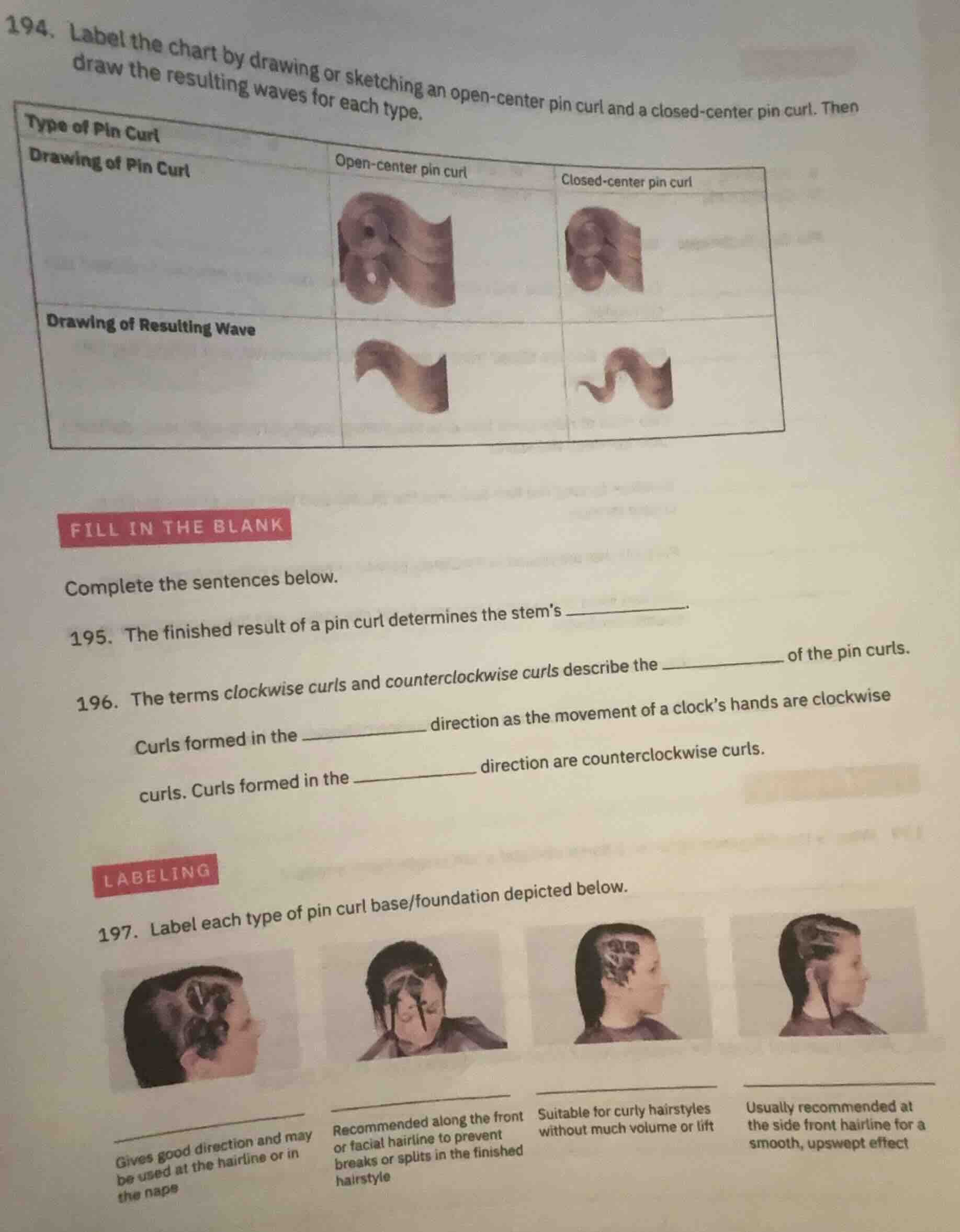 194. label the chart by drawing or sketching an open - center pin curl …