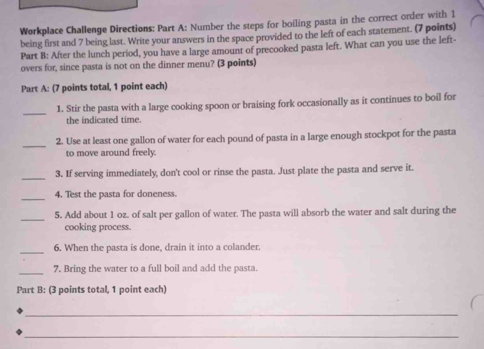 workplace challenge directions: part a: number the steps for boiling pa…