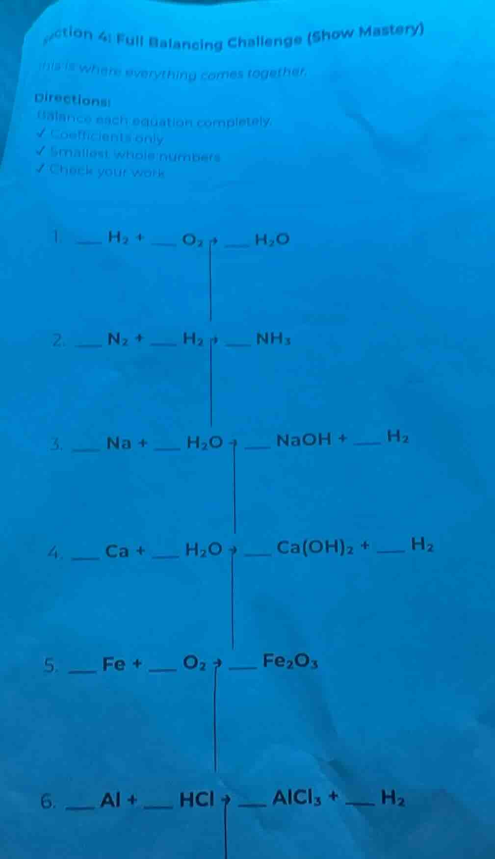 section 4: full balancing challenge (show mastery) this is where everyt…