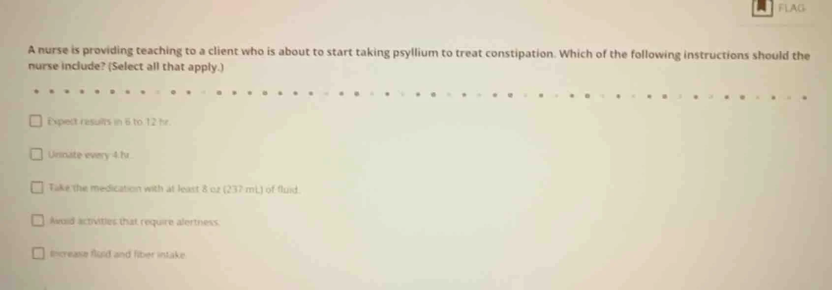 a nurse is providing teaching to a client who is about to start taking …