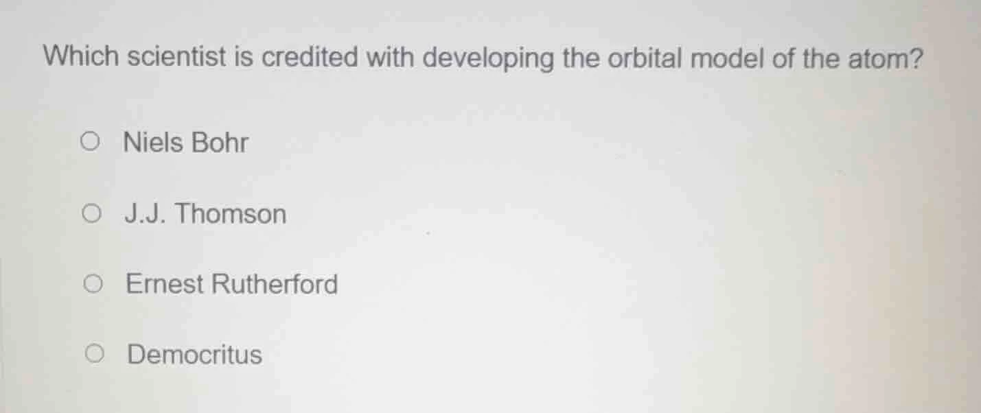 which scientist is credited with developing the orbital model of the at…