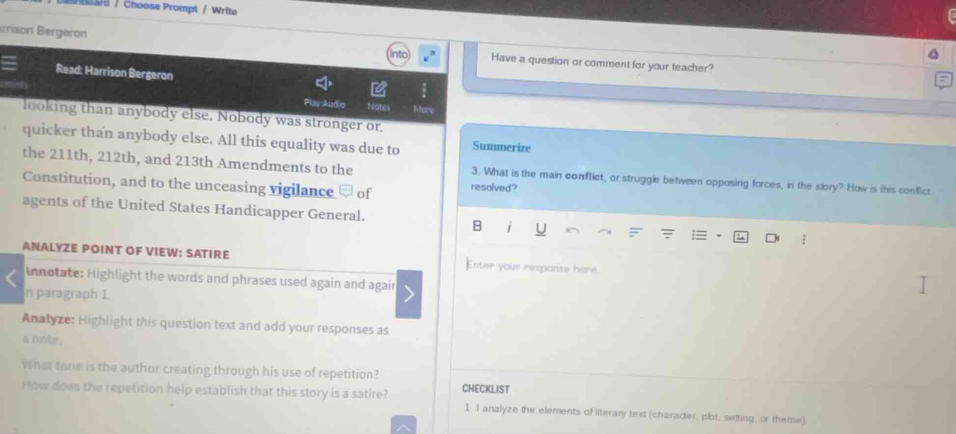 read harrison bergeron looking than anybody else. nobody was stronger o…