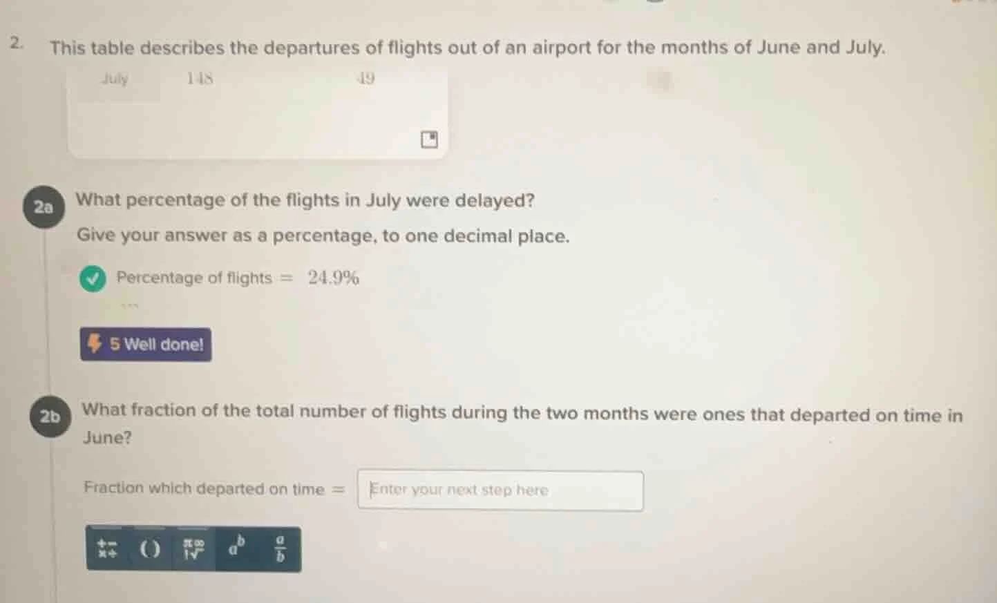 2. this table describes the departures of flights out of an airport for…