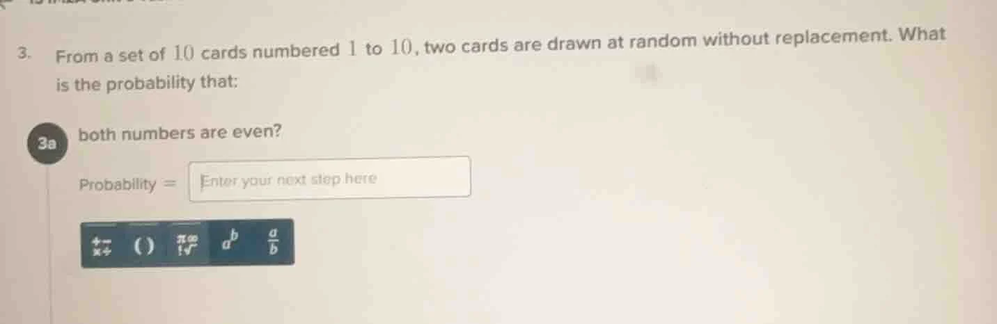 3. from a set of 10 cards numbered 1 to 10, two cards are drawn at rand…