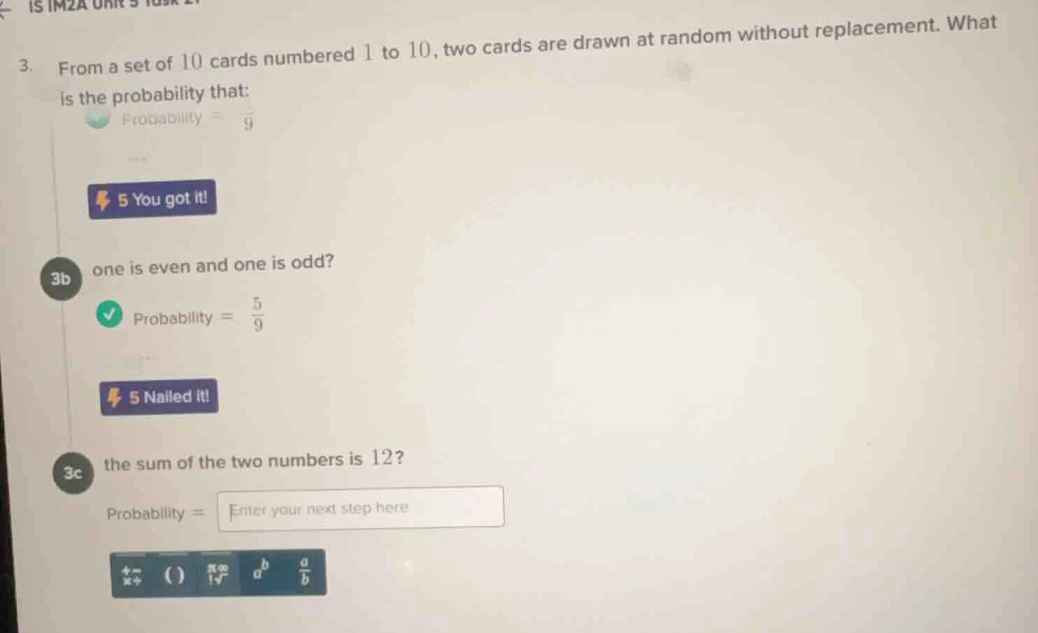 3. from a set of 10 cards numbered 1 to 10, two cards are drawn at rand…