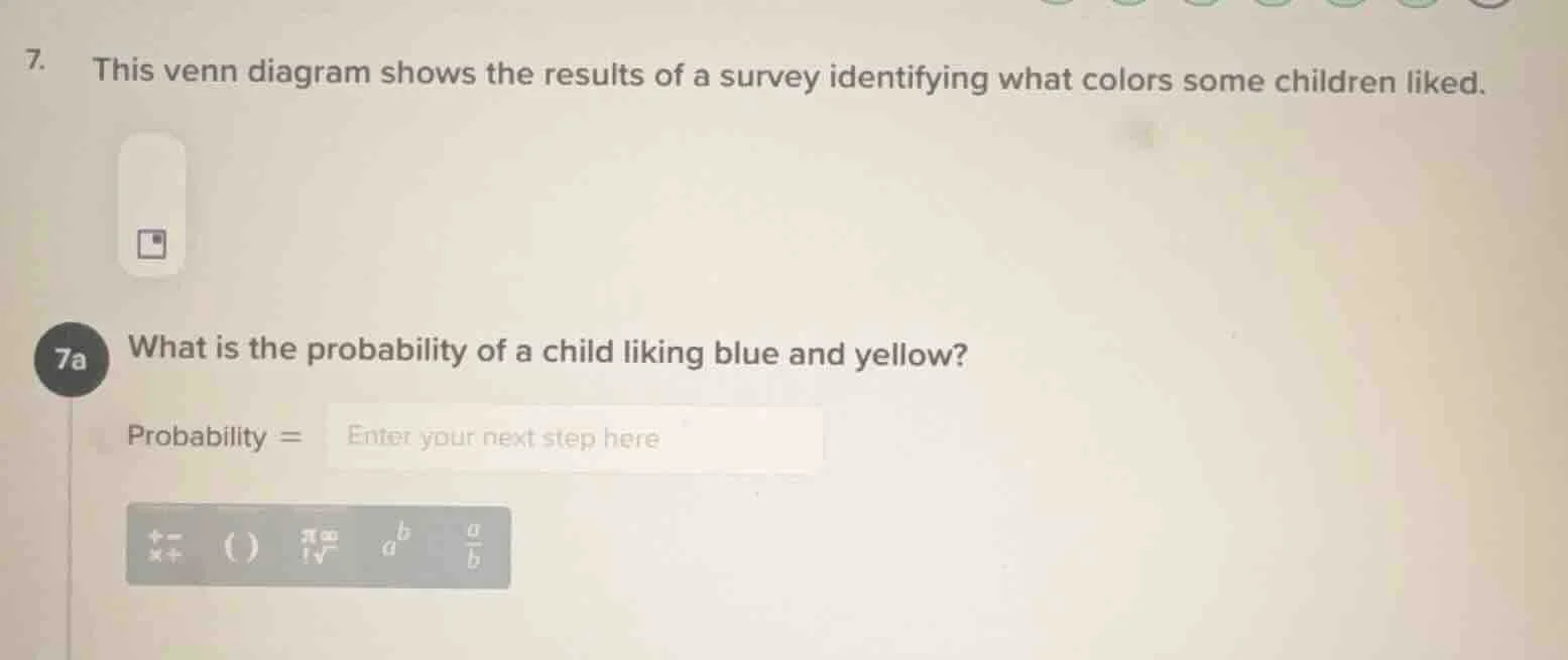 7. this venn diagram shows the results of a survey identifying what col…