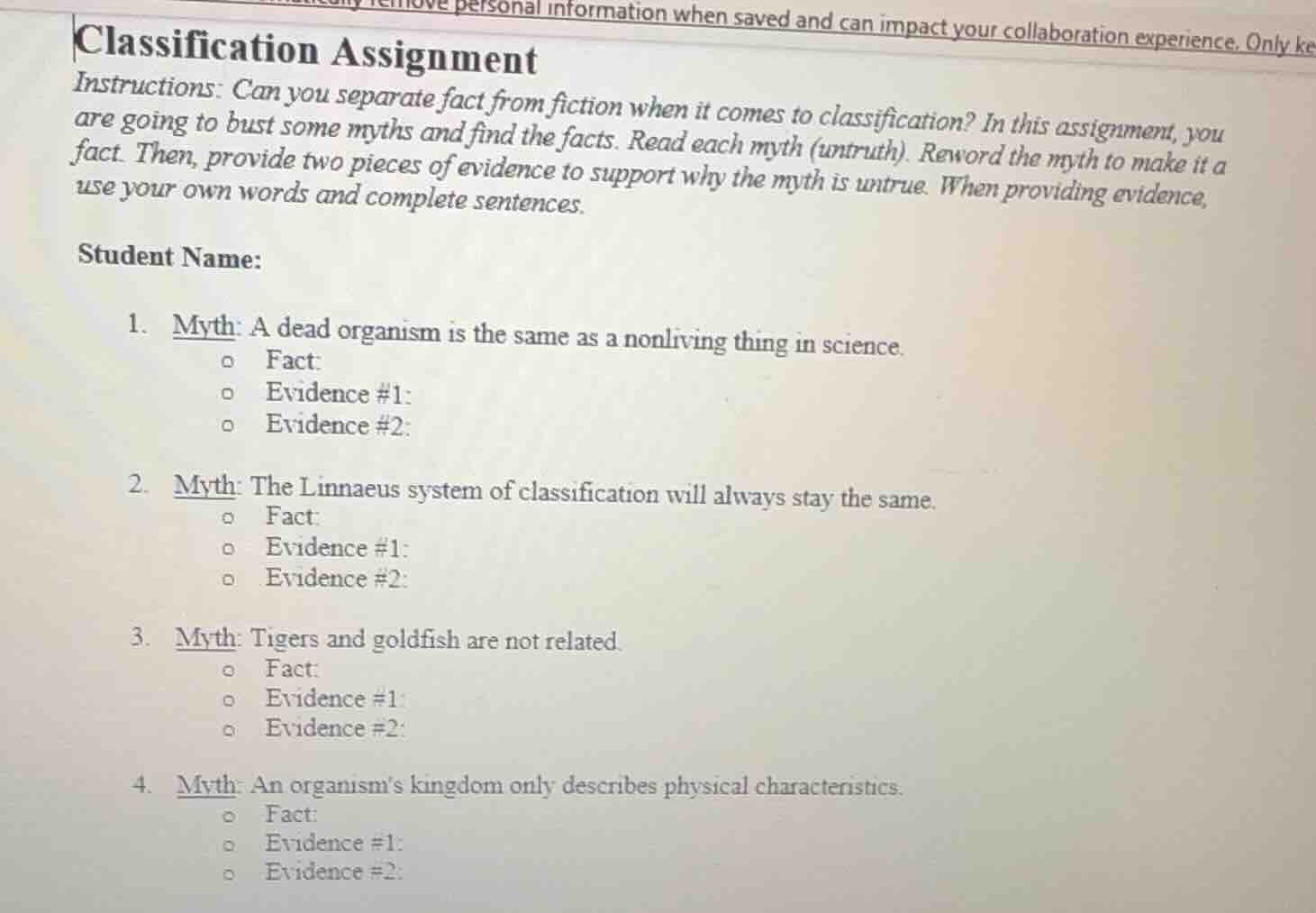 classification assignment instructions: can you separate fact from fict…
