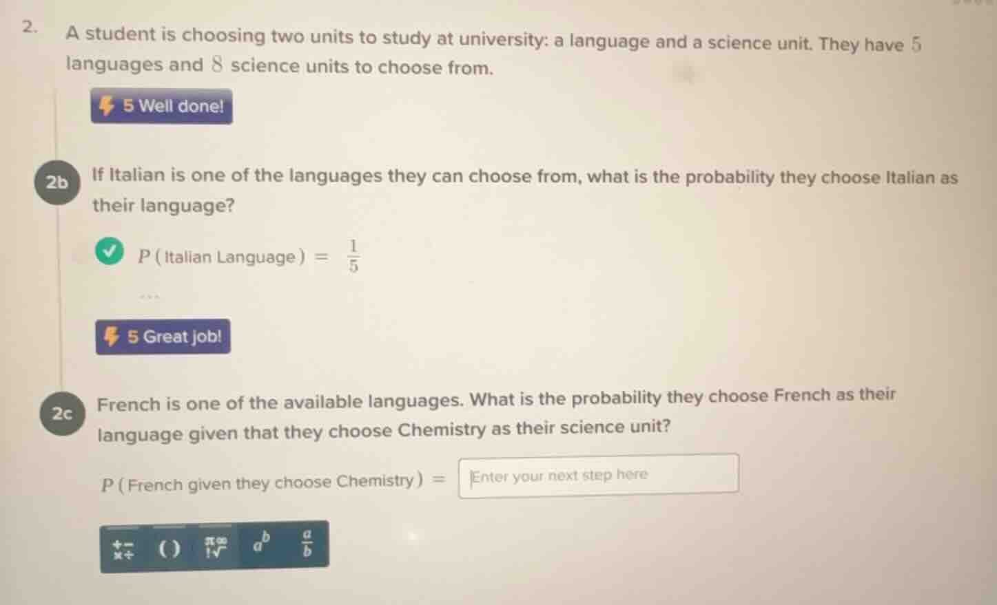 2. a student is choosing two units to study at university: a language a…