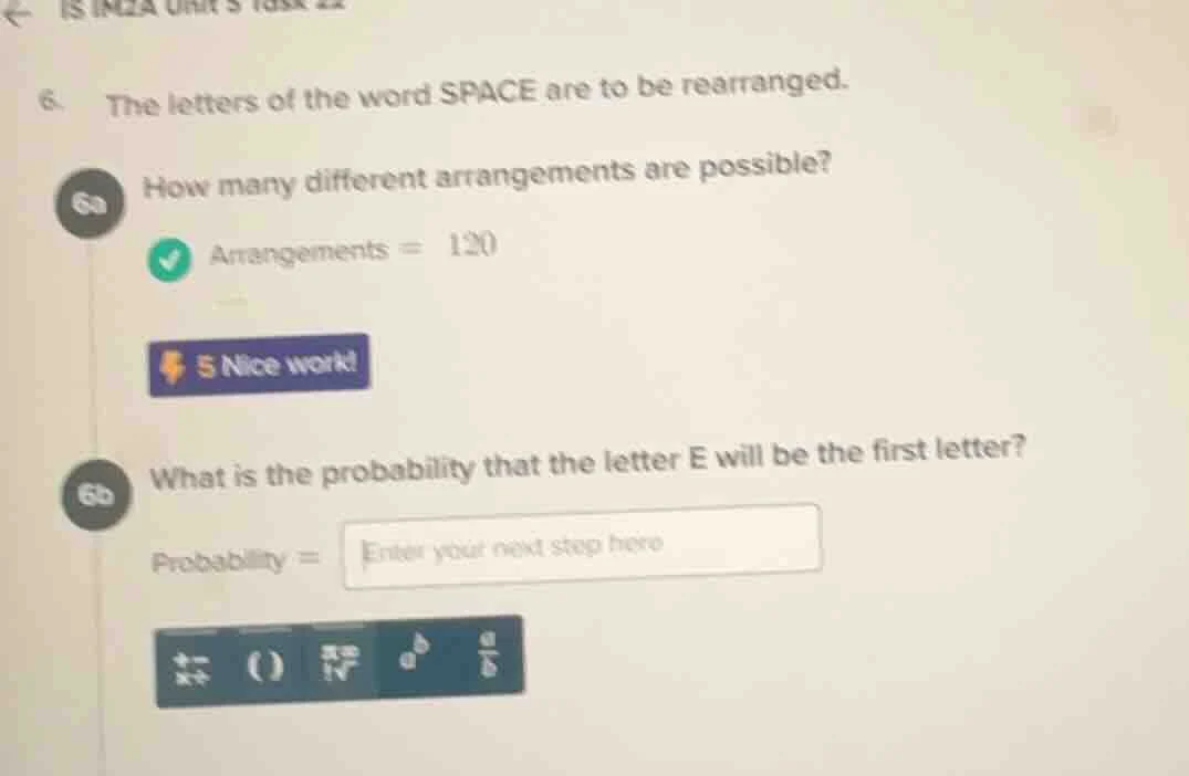6. the letters of the word space are to be rearranged. 6a how many diff…