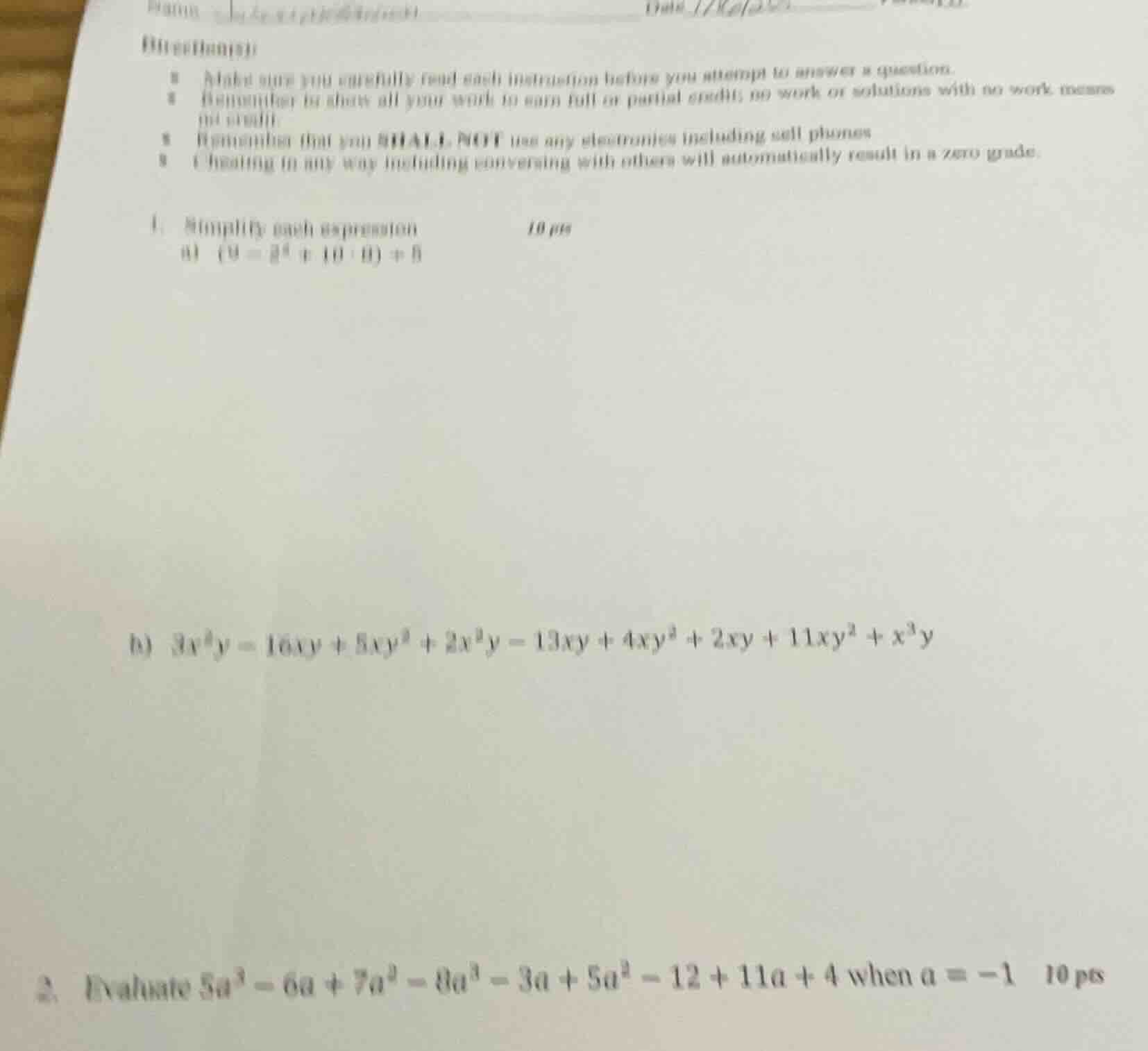 directions: - make sure you carefully read each instruction before you …