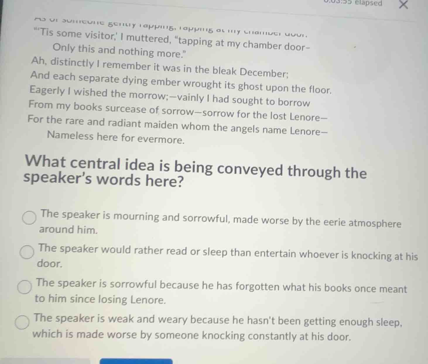 “‘tis some visitor,’ i muttered, ‘tapping at my chamber door— only this…