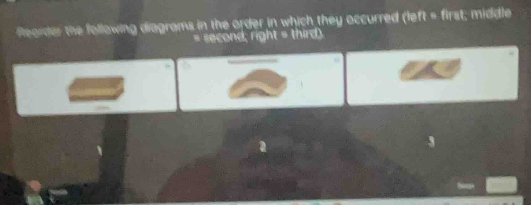 reorder the following diagrams in the order in which they occurred (lef…