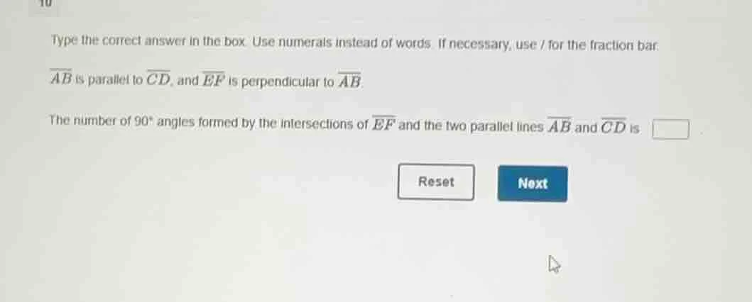 type the correct answer in the box. use numerals instead of words. if n…