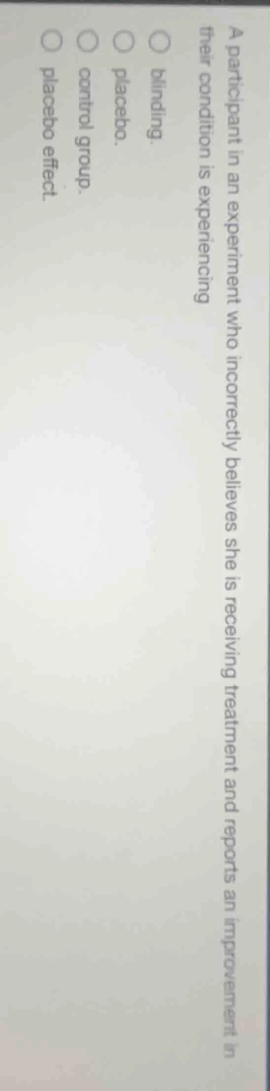 a participant in an experiment who incorrectly believes she is receivin…